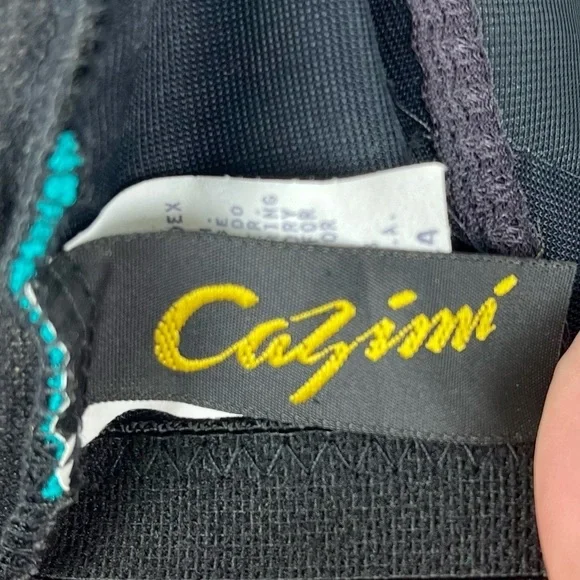 Color Block Stripe Textured One Piece High Neck Keyhole Back Swimsuit - Vintage - Picture 12 of 13